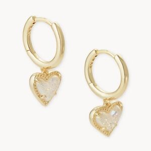 Kendra Scott White and Gold Hoop Earrings